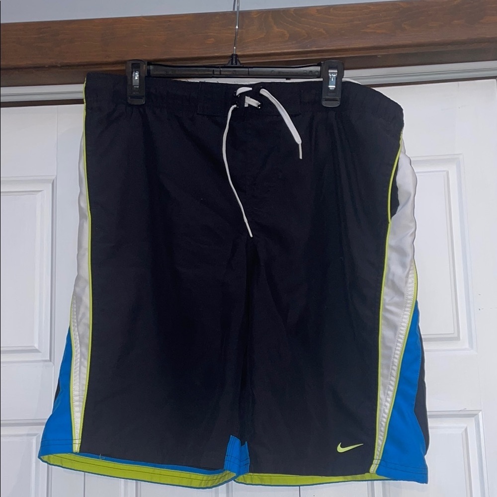 Nike Black and Blue Men's Shorts